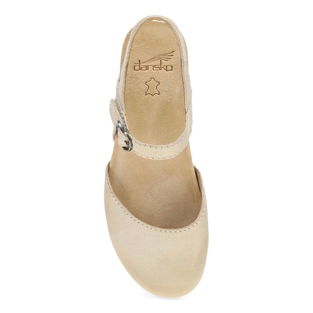 Dansko Beige Cream Leather Mary Jane Clog Mule